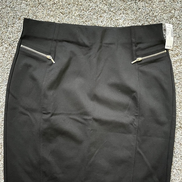 Dressbarn black skirt with zippered pockets, size L, new with tags - Picture 2 of 13